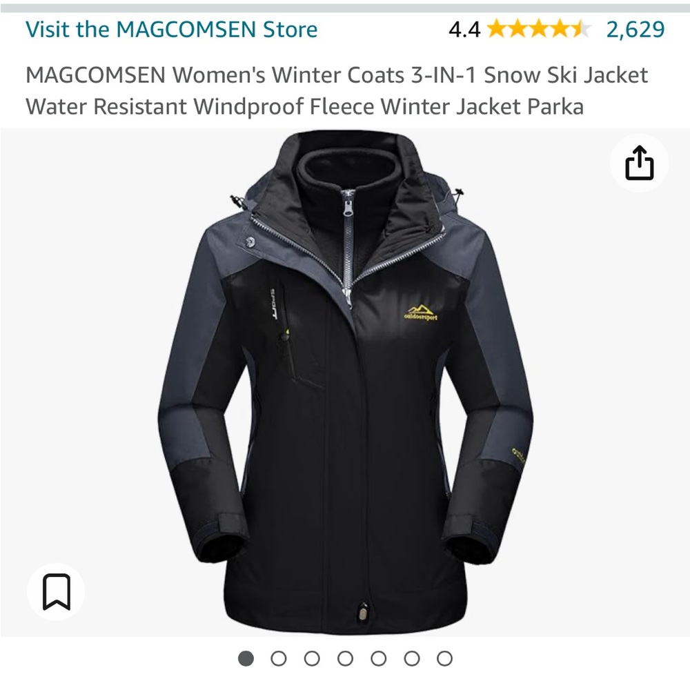 Ski Jacket!  Ourdoorsport lined ski jacket with hood.  Size L
